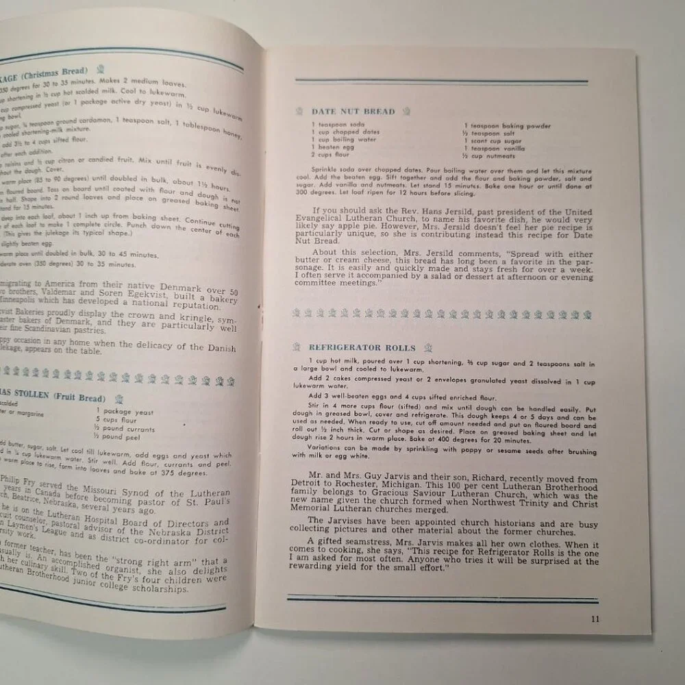 Kitchen Korner Lutheran Cookbook Brotherhood Bond Vintage 60s Recipes Bread Cake